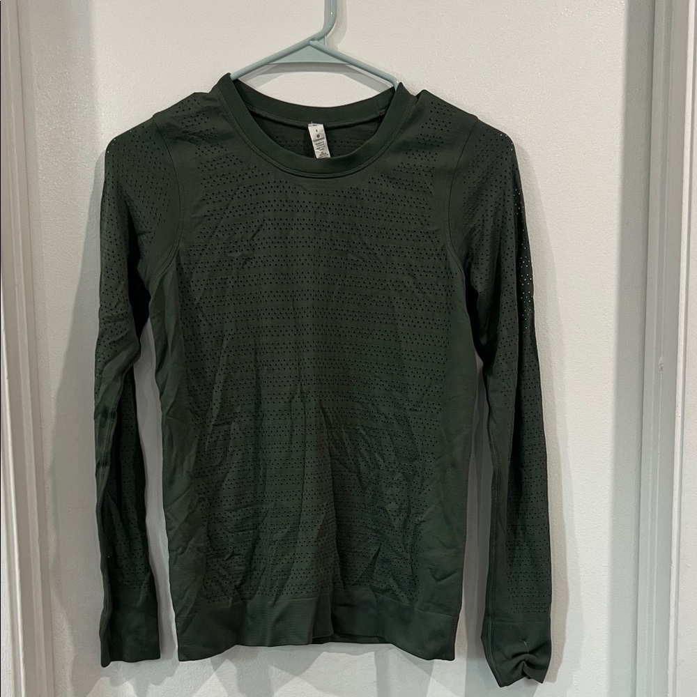 Lululemon Athletica Forest Green Perforated Top